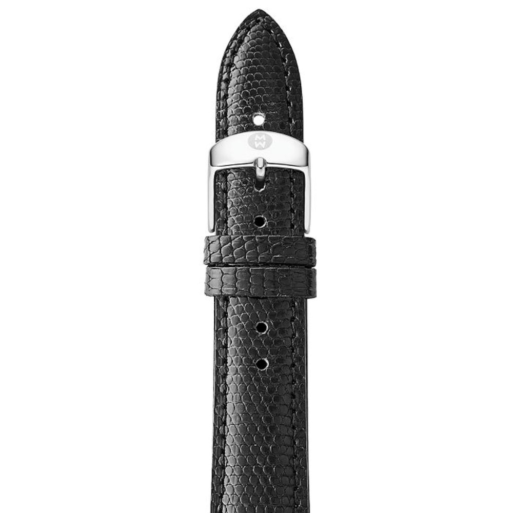 Michele watch strap Black Genuine Lizard